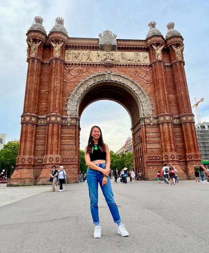 The blog author standing in front of a tall arc.