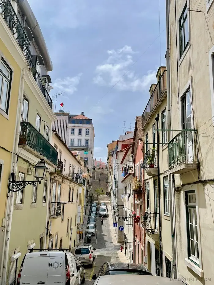 A narrow and hilly looking street.