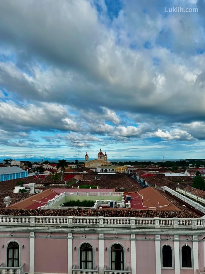 A high-vantage point view of a historic city.