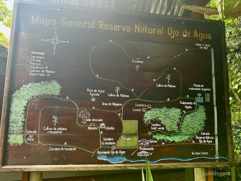 A map that says "Mapa General Reserva Natural Ojo de Agua"